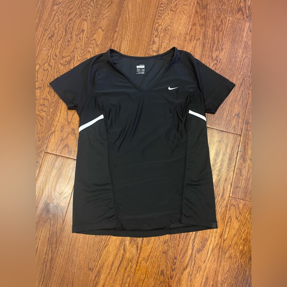 Nike FIT Dry Womens Shirt Top V-Neck Short-Sleeve Breathable Running